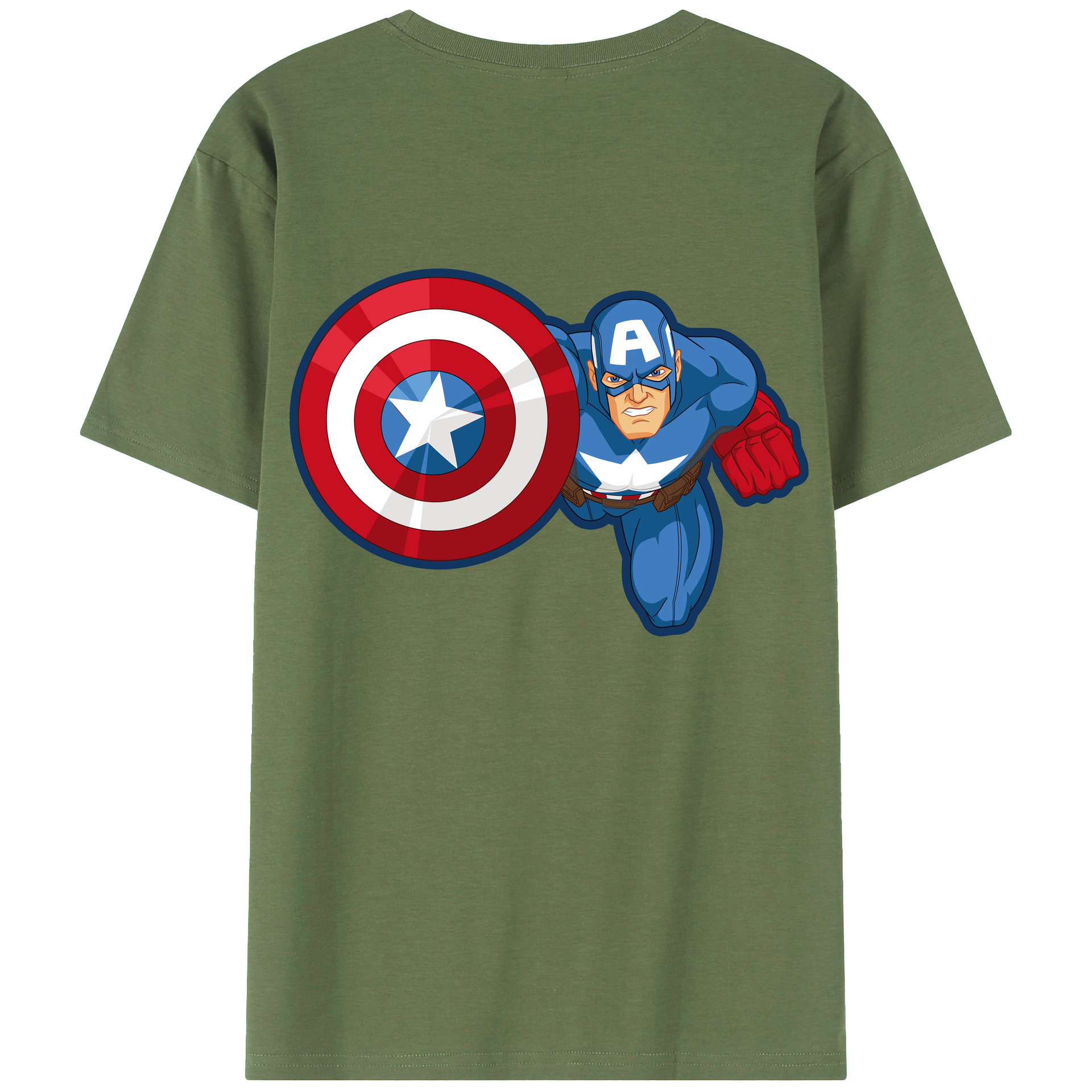 （画像用） アベンジャーズ The Avengers 綿100％ メンズ半袖Tシャツ（バックプリント） 通気性